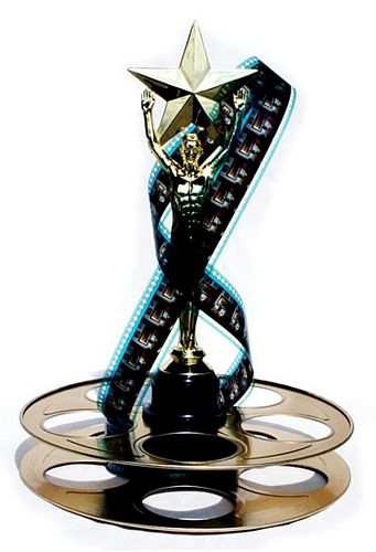 Mega Gold Premiere Centerpiece : Trophy star centerpiece hollywood style gold reel