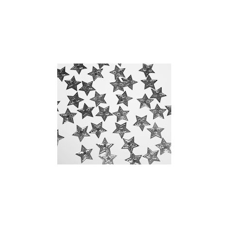  Embossed Stars Confetti - Silver