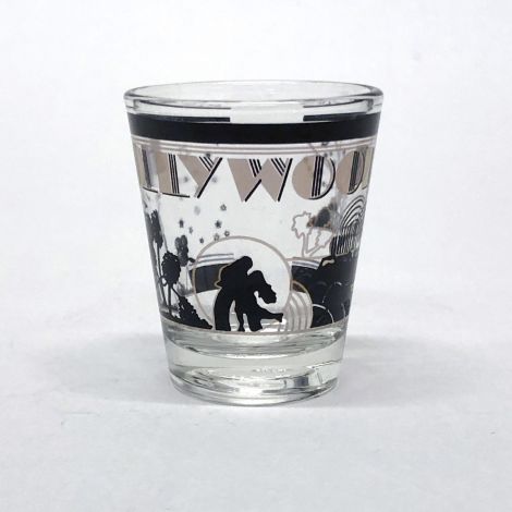  Clear Black and Gold Hollywood Shotglass