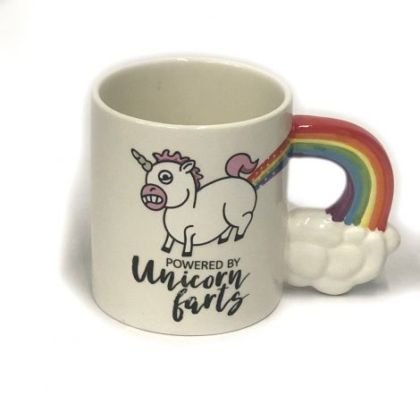  Unicorn Farts Coffee Mug, Ceramic Cup for Coffee and Tea with Handle, Powered by Unicorn Farts 