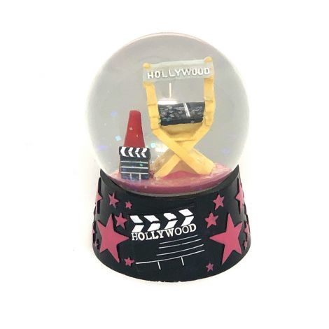 Hollywood clapboard with pink stars Snow Globe