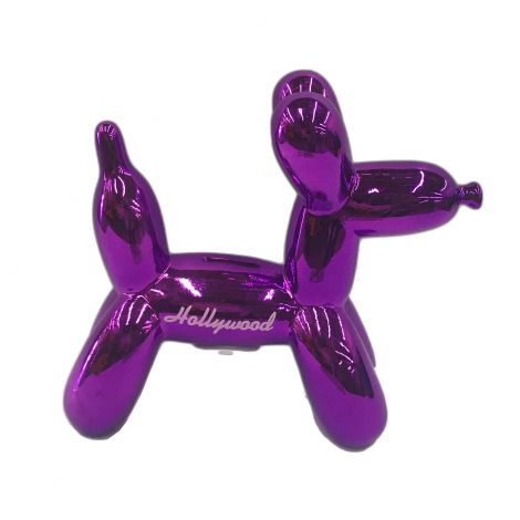 Metallic Balloon Dog Coin Bank Purple 