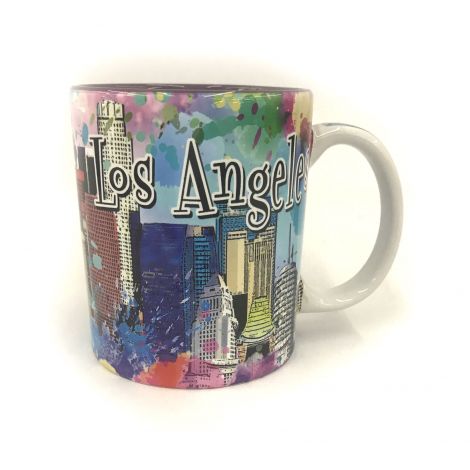  Color Los Angeles graffiti with Downtown buildings Coffee Mug