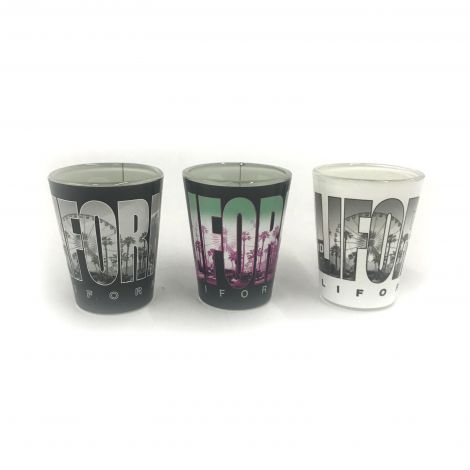 California with Hollywood sign Shot Glass-set of 3 pcs