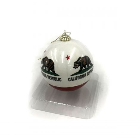  California Republic bear Holiday Ornament – white