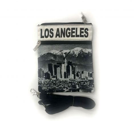  Black & White Los Angeles Neck Wallet