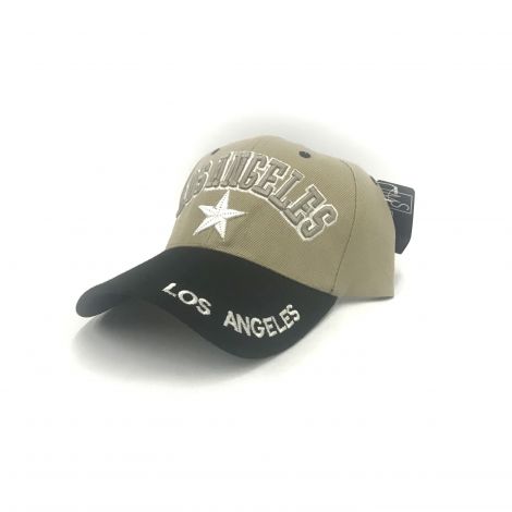  Los Angeles Cap – Beige & black brim 