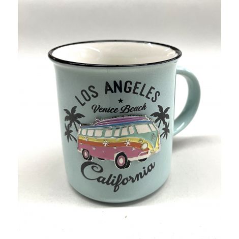  Teal LA mug Metal Plate rainbow