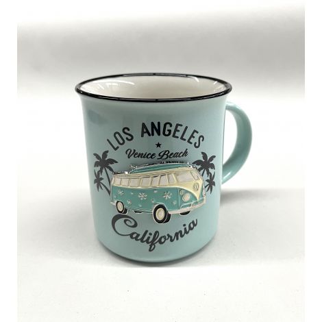  Teal LA mug Metal Plate white and Teal