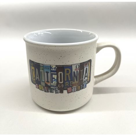  White California "Golden State" Mug using various license plates