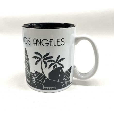  White Los Angeles Skyline Mug with a sleek and modern design