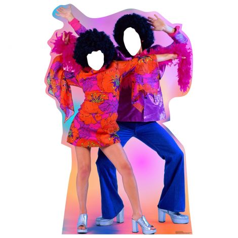  Place Your Face Cartoon 70's Disco Dance Couple Standup #1959