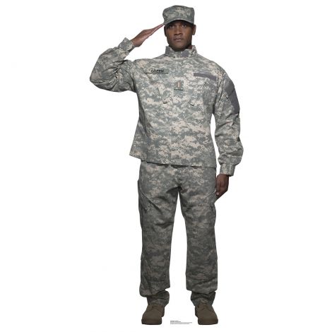  Digital Camo Soldier Life-size Cardboard Cutout #1996