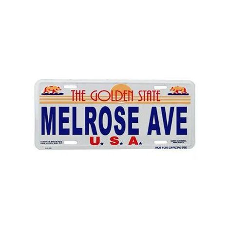  Melrose Avenue License Plate