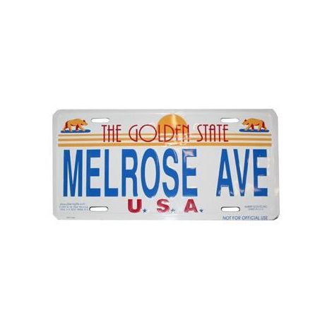  Melrose Ave, Los Angeles License Plate