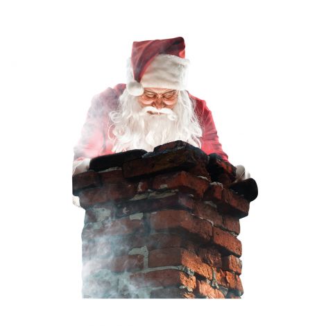  Santa in Chimney Life-size Cardboard Cutout #3125