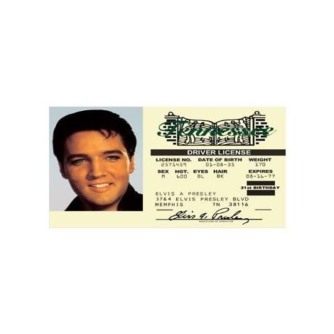  Elvis Presley Novelty Driver License