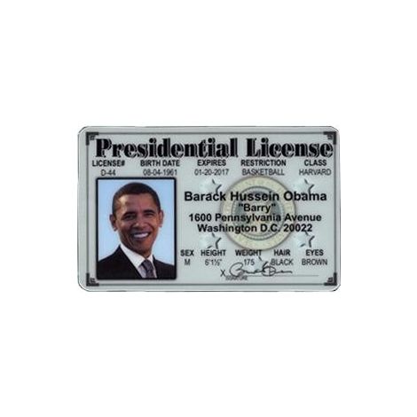  Barack Obama presidential license.