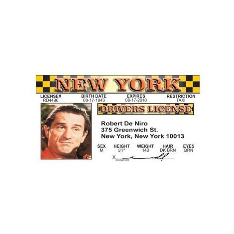  Robert De Niro Driver License