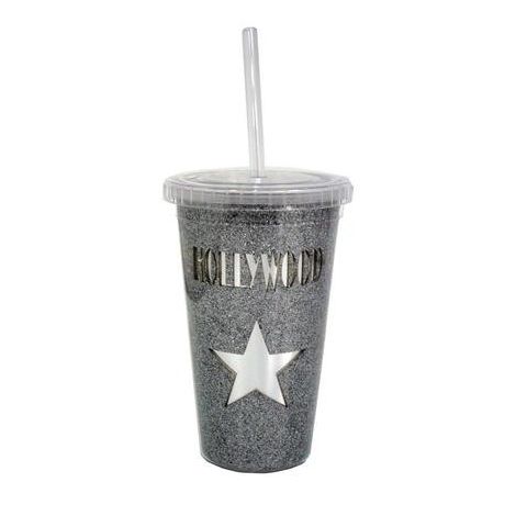  Hollywood Silver Star Reusable plastic Travel cup