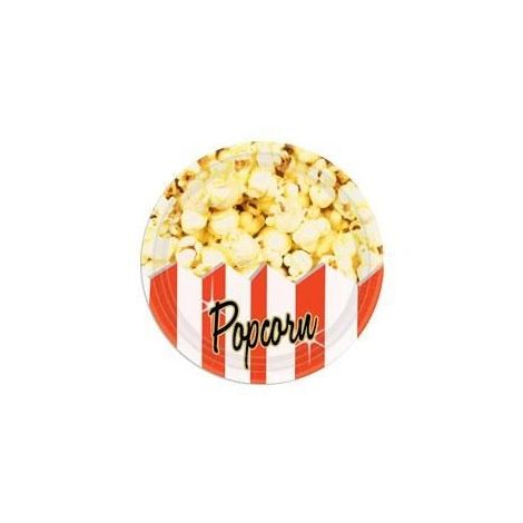  Movie Theater Popcorn  9" Paper Plates