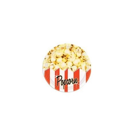  Movie Theater Popcorn  7" Paper Plates