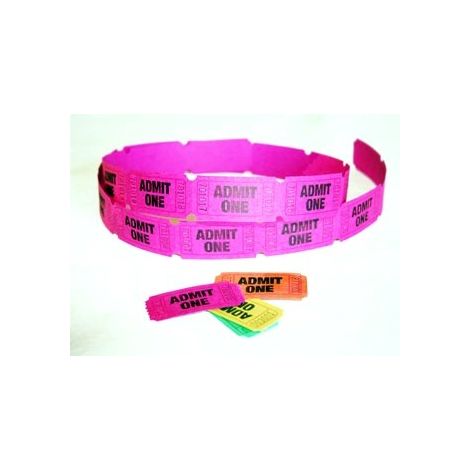  Admit One Tickets Pink (Roll of 25)