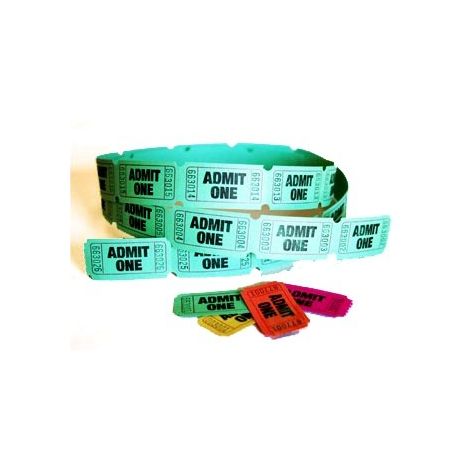  Admit One Tickets Green (Roll of 25)