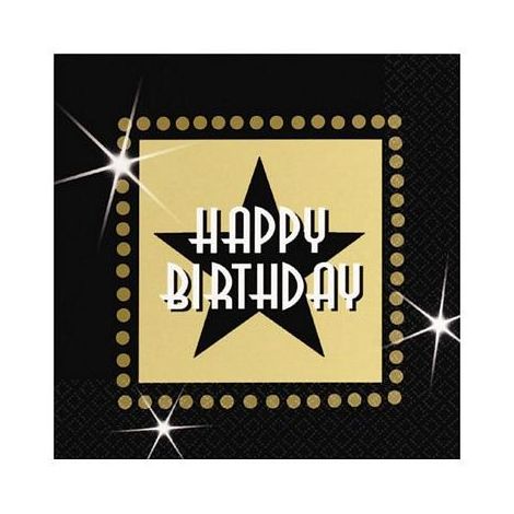  Star Attraction Happy Birth Day Beverage Napkins