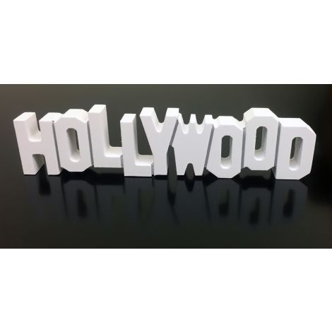  White Wooden Hollywood Sign