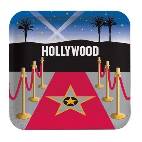  Reel Hollywood 9" Square Dinner Plates