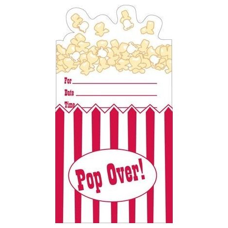  Popcorn Pop Over Hollywood Invitations