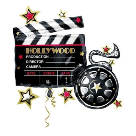  Hollywood Clapboard and Reel Jumbo Foil Balloon