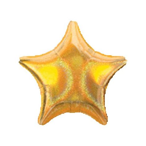  Gold Holographic Dazzler Star Balloon