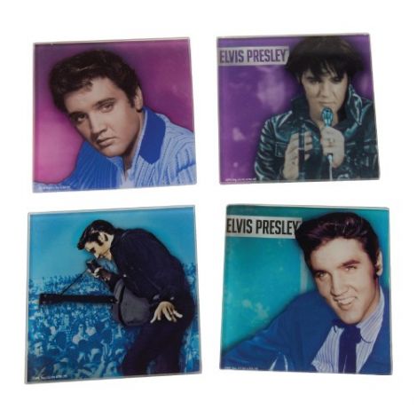  Elvis Presley 4 pc. Glass Coaster Set