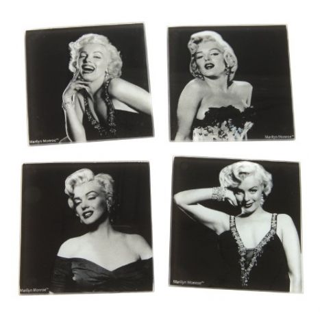  Marilyn Monroe 4 pc. Glass Coaster Set