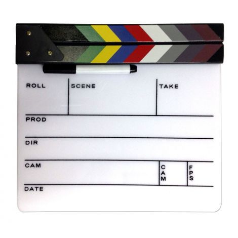  White Director's Clapboard with Color Sticks