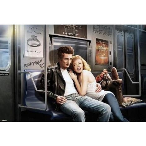  James Dean And Marilyn Subway Poster
