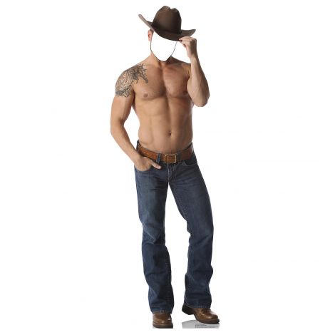 Shirtless Cowboy Stand-in Cardboard Cutout #1979