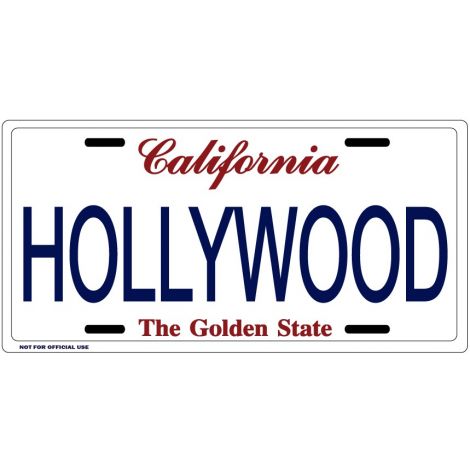  Hollywood License Plate