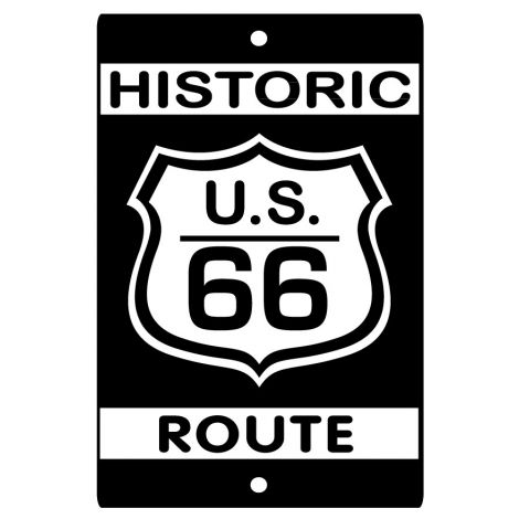  Route 66 Sign - Black