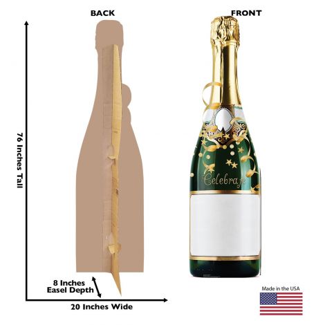  Blank Champagne Bottle Life-size Cardboard Cutout #5094