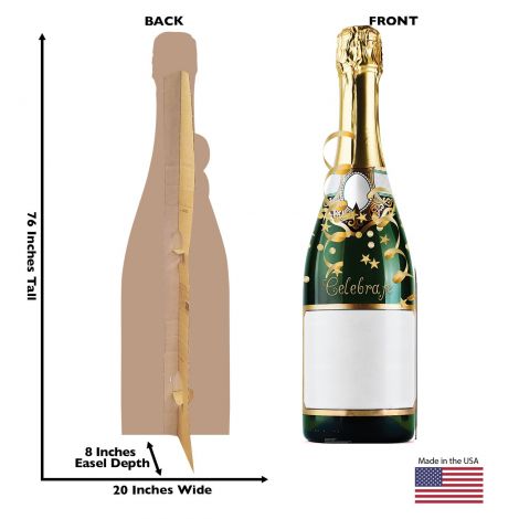 Blank Champagne Bottle Life-size Cardboard Cutout #5094