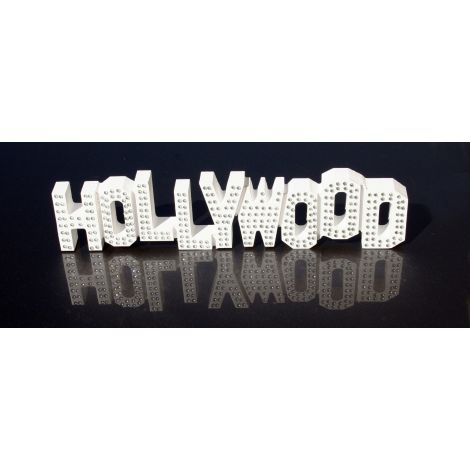  White Wooden Hollywood Sign with rhinestones