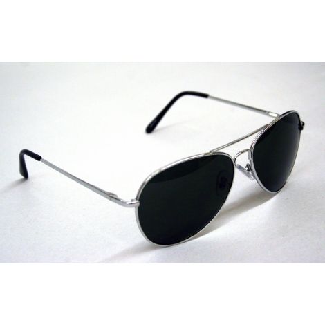  Silver Frame Aviator Style Sunglasses