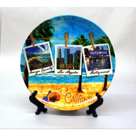  California Beach Souvenir Plate