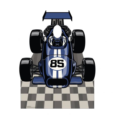  Blue Race Car Place your face Life-size Cardboard Cutout #5310