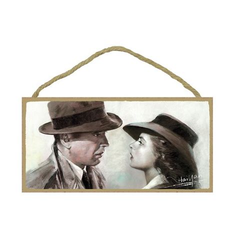  Casablanca (Humphrey Bogart & Ingrid Bergman) Wood Plaque