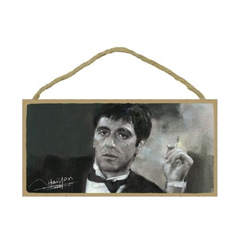 Scarface with cigarette Wood Plaque