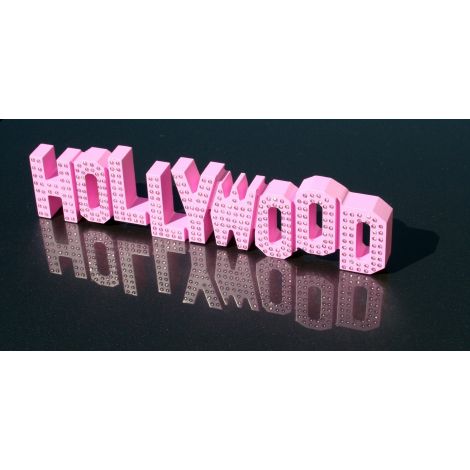  Pink Hollywood Sign with Rhinestones